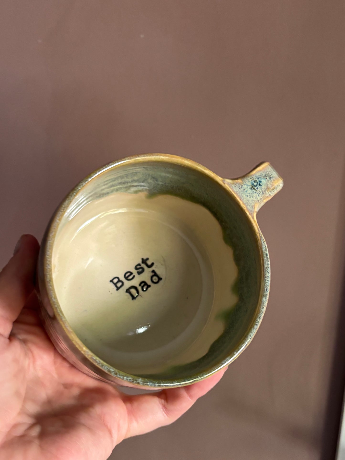 'Best Dad' Shoreline Mug in Cream Moss